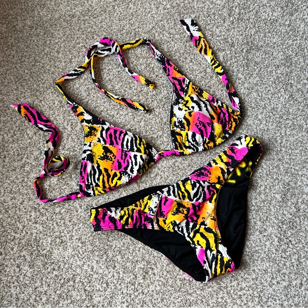 Roxy Neon Animal Print Reversible Bikini